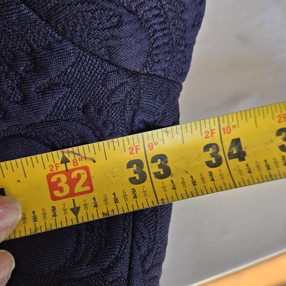 Chico's Navy open jacket jacquard 33" length dress up or down (Ch2) sz 12 - Picture 9 of 10